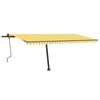 vidaXL Freestanding Manual Retractable Awning 500x300 cm Yellow/White