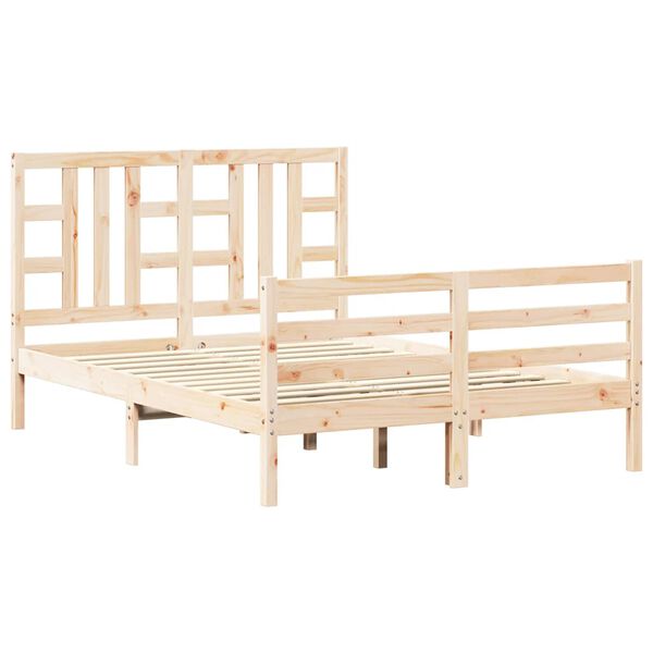 vidaXL Bed Frame without Mattress Double Solid Wood Pine