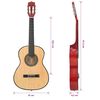 vidaXL Classical Guitar for Beginner and Kid 3/4 36 Basswood