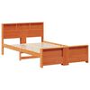 vidaXL Bed Frame with Headboard Wax Brown 120 x 200 cm Engineered Wood