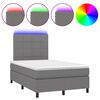 vidaXL Box Spring Bed with Mattress&LED Dark Grey 120x200 cm Fabric