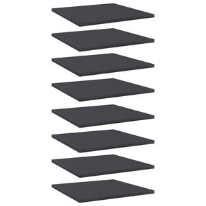 vidaXL Bookshelf Boards 8 pcs Grey 40x40x1.5 cm Engineered Wood