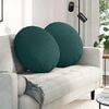 vidaXL Seat Cushions 2 pcs Dark Green &Oslash;60 x 21 cm Fabric
