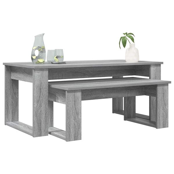 vidaXL Coffee Table Set 2 pcs Grey Sonoma Engineered Wood