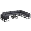 vidaXL Garden Sofa Set with Cushion Black Aluminium