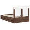 vidaXL Bed Frame with Drawer Brown Oak 120 x 200 cm Engineer Wood