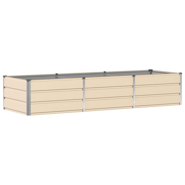 vidaXL Planter Ivory 240 x 80 x 45 cm Steel