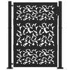 vidaXL Garden Gate Black 100x125 cm Steel Leaf Design