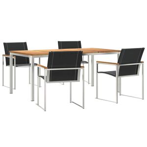 vidaXL Garden Dining Set 5 pcs Brown Solid Acacia Wood