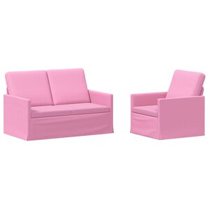 vidaXL Sofa Set 2 pcs Pink Fabric