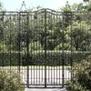 vidaXL Garden Gate Black 121x8x200 cm Wrought Iron