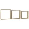 vidaXL Wall Cube Shelves 3 pcs Sonoma Oak