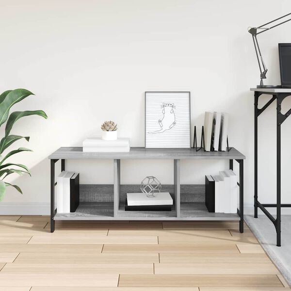 vidaXL Bookshelf Grey Sonoma 102 x 32 x 40.5 cm Engineered Wood