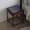 vidaXL Bedside Table with Infinity LED Smoked Oak 40x40x51 cm