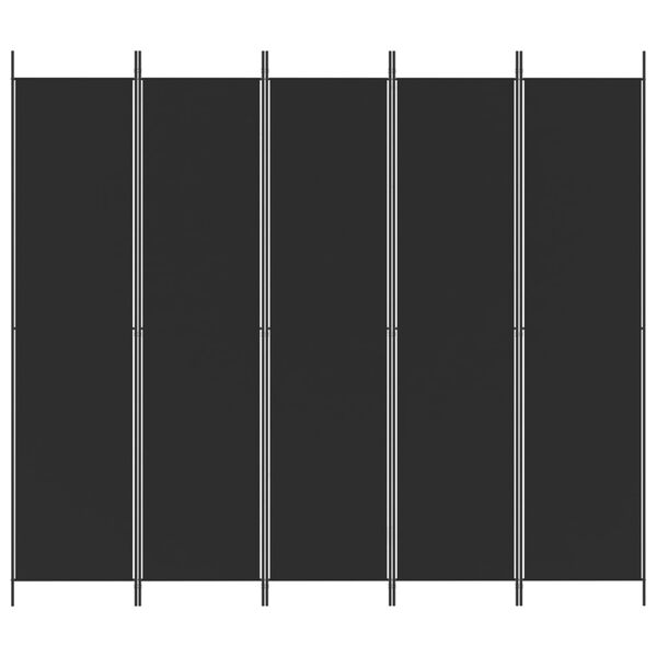 vidaXL 5-Panel Room Divider Black 250x220 cm Fabric