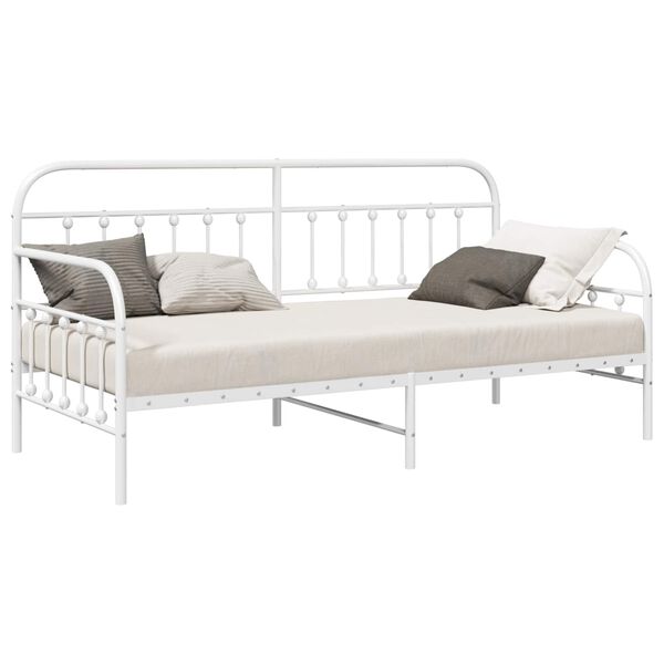 vidaXL Daybed Frame White 107 x 203 cm Powder-Coated Steel