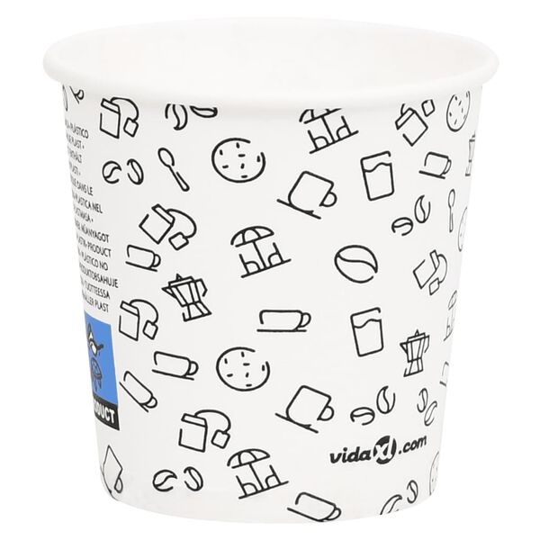 vidaXL Coffee Paper Cups 120 ml 100 pcs White and Black