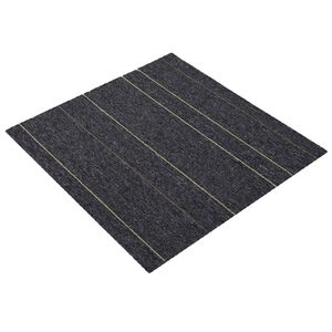 vidaXL Carpet Tile Dark Grey with Stripes 50 x 50 cm 20 pcs