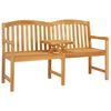 vidaXL Handcarved Rose Bench 150.5 x 60 x 95 cm Solid Teak Wood