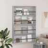 vidaXL Magazine Rack with Shelf 2 pcs Grey Sonoma 100 x 12 x 70 cm