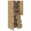 vidaXL Highboard 2 pcs Artisan Oak Engineered Wood and Glass