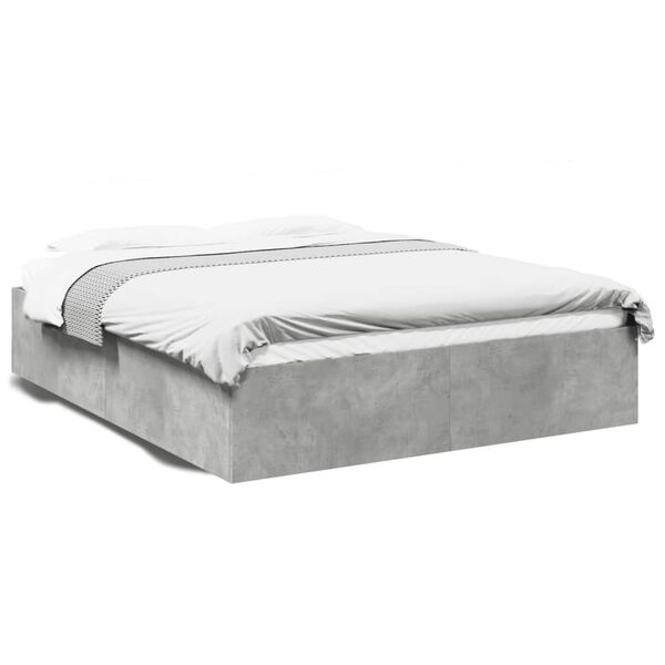 vidaXL Bed Frame without Mattress Concrete Grey 150x200 cm