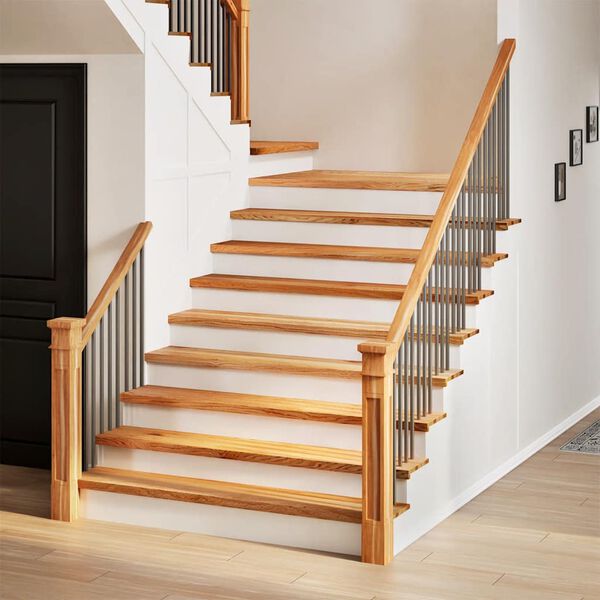 vidaXL Stair Treads 16 pcs Light Brown 110x25x2 cm Solid Wood Oak
