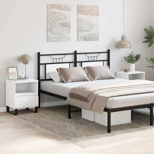 vidaXL Bedside Cabinets 2 pcs White 40x35x50 cm Engineered Wood