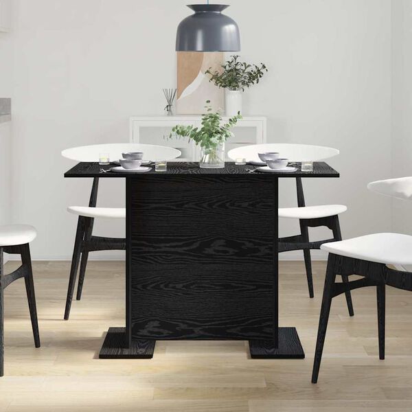 vidaXL Dining Table Black oak 110 x 60 x 75 cm Engineered wood