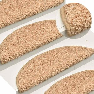 vidaXL Stair Mats 15 pcs 56x17x3 cm Gold Half Round