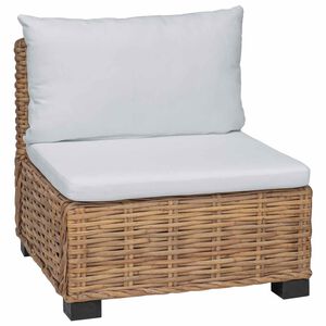 vidaXL Middle Sofa with Cushions GENDT Natural Rattan Natural