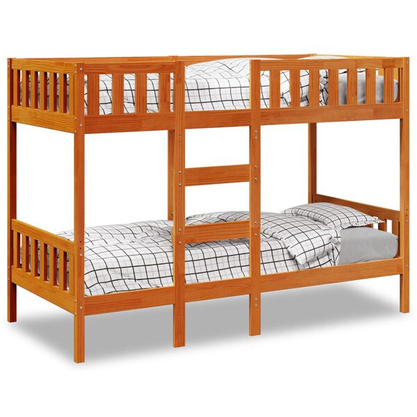 vidaXL Bunk Bed Wax Brown 90x190 cm Solid Wood Pine