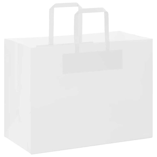 vidaXL Paper Bags 250 pcs with Handles White 32x17x25 cm