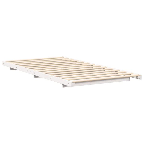 vidaXL Floor Bed Frame White 90 x 200 cm Solid pine wood