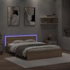 vidaXL Bed Frame with LED without Mattress Sonoma Oak 160x200 cm