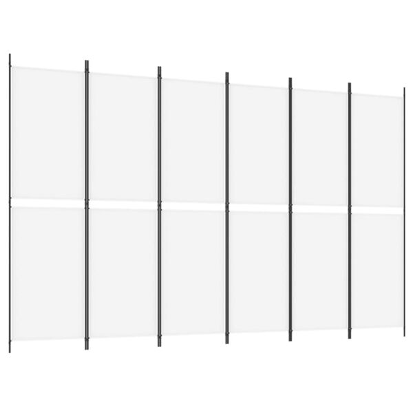vidaXL 6-Panel Room Divider White 300x200 cm Fabric