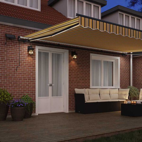 vidaXL Retractable Awning Manual Multicolour 500 x 350 cm Fabric