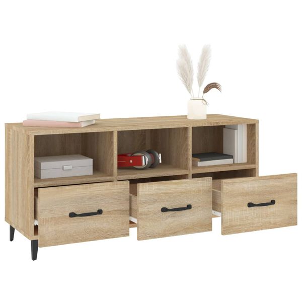 vidaXL TV Cabinet Sonoma Oak 102x35x50 cm Engineered Wood