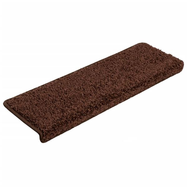 vidaXL Stair Mats 10 pcs 65x21x4 cm Brown Rectangular Edge