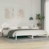 vidaXL Bed Frame with Headboard White 200 x 200 cm Solid Pine Wood