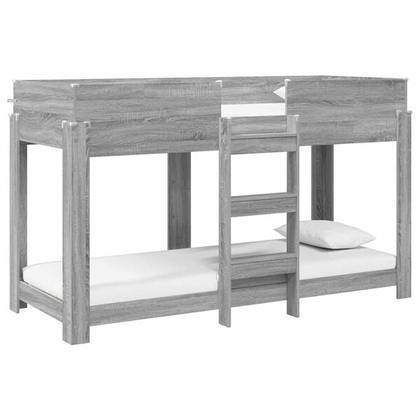 vidaXL Bunk Bed for Kids Grey Sonoma 80 x 190 cm Engineered Wood