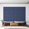 vidaXL Wall Headboard 12 pcs Blue 90 x 30 cm Fabric