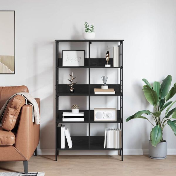 vidaXL Bookshelf Black Oak 82 x 32 x 144.5 cm Engineered Wood