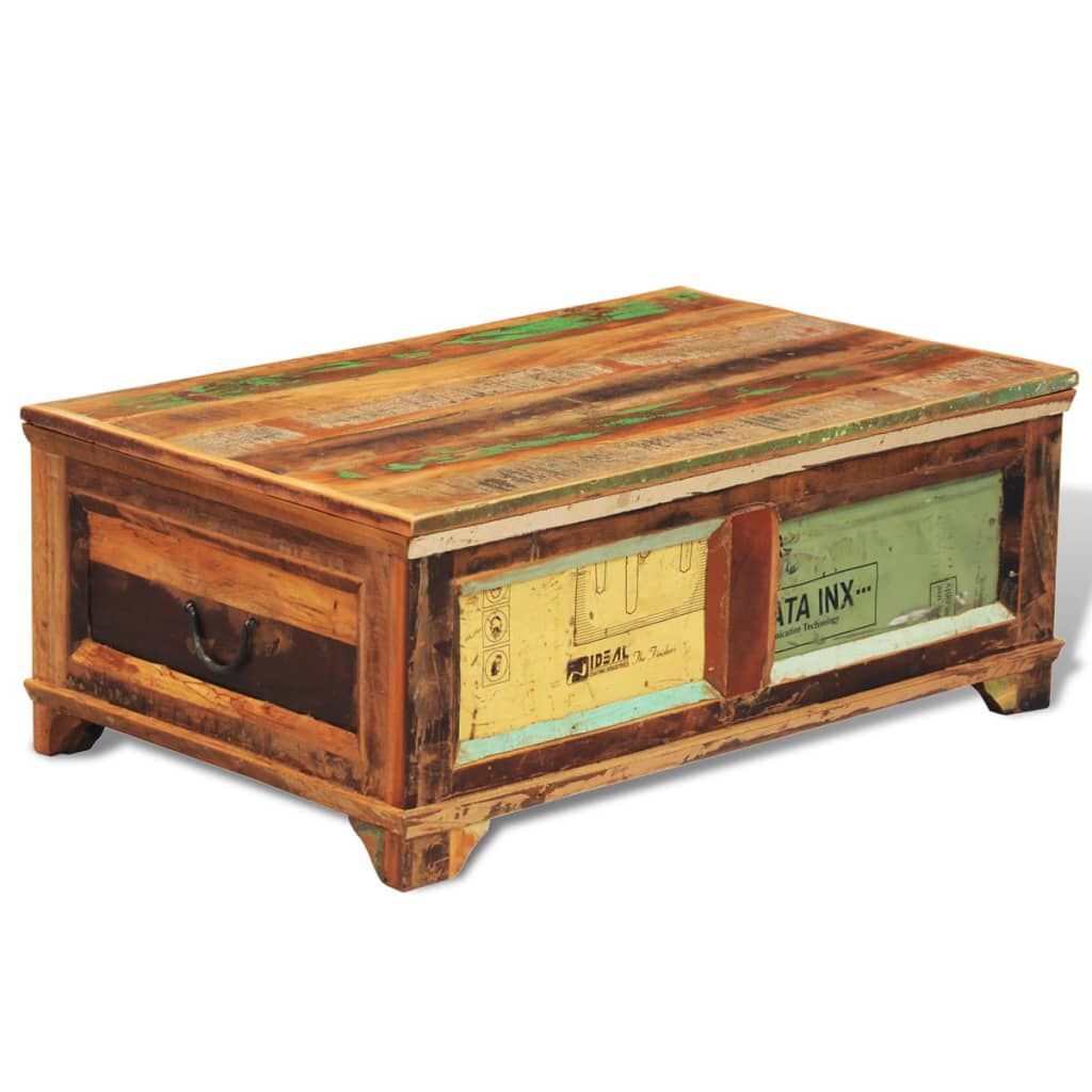 Reclaimed wood storage on sale coffee table