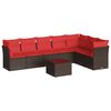 vidaXL 8 Piece Garden Sofa Set with Cushions Brown Poly Rattan