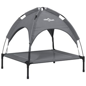 vidaXL Dog Bed with Canopy Anthracite Oxford Fabric and Steel