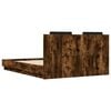 vidaXL Bed Frame with LED without Mattress Smoked Oak 120x200 cm