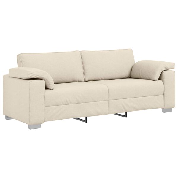 vidaXL Sofa Beige 219 x 77 x 82 cm Linen