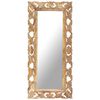 vidaXL Hand Carved Mirror Brown 110x50 cm Solid Mango Wood