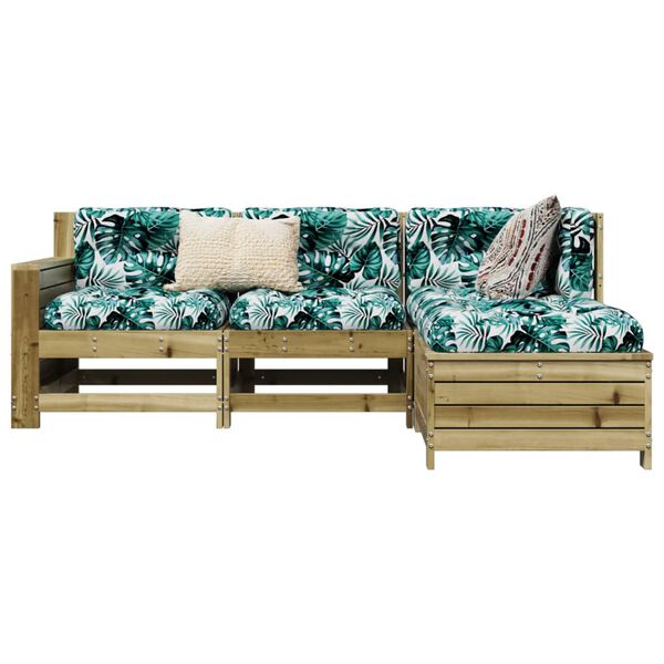 vidaXL 4 Piece Garden Sofa Set Impregnated Wood Pine